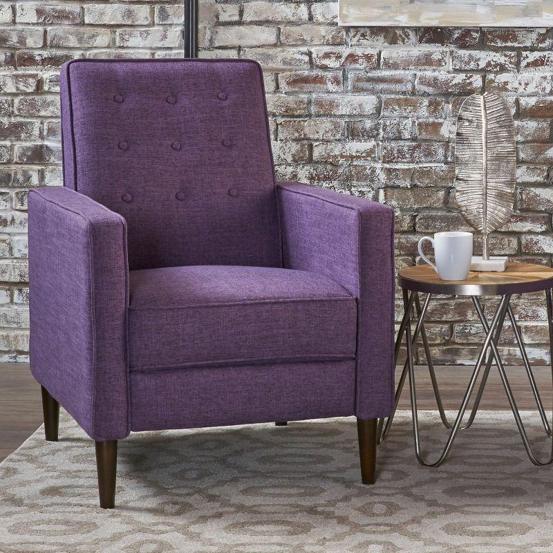 Muted Purple Microfiber Mid-Century Modern Recliner