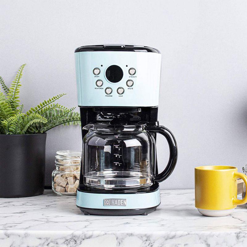 Turquoise Heritage 12-Cup Programmable Drip Coffee Maker with Strength Selector