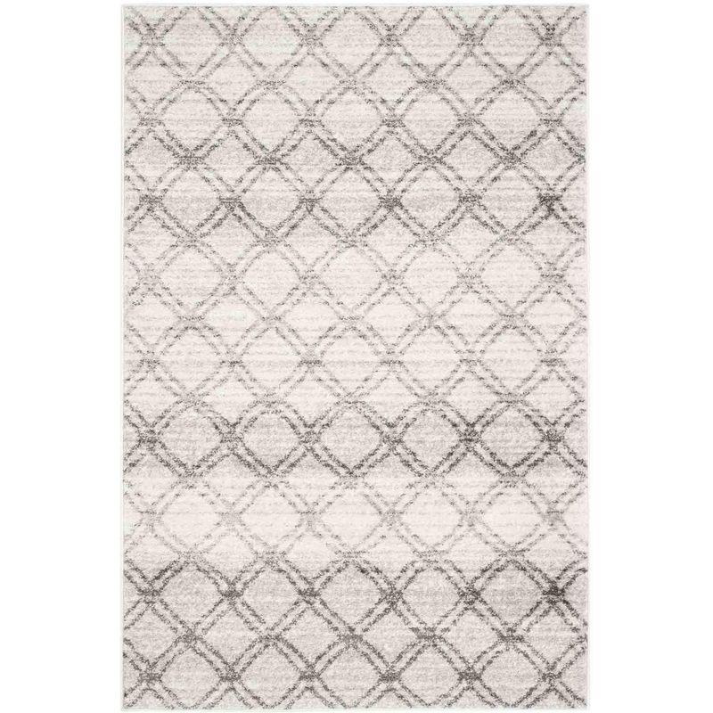 Ivory Square Easy-Care Synthetic Hand-Knotted Rug