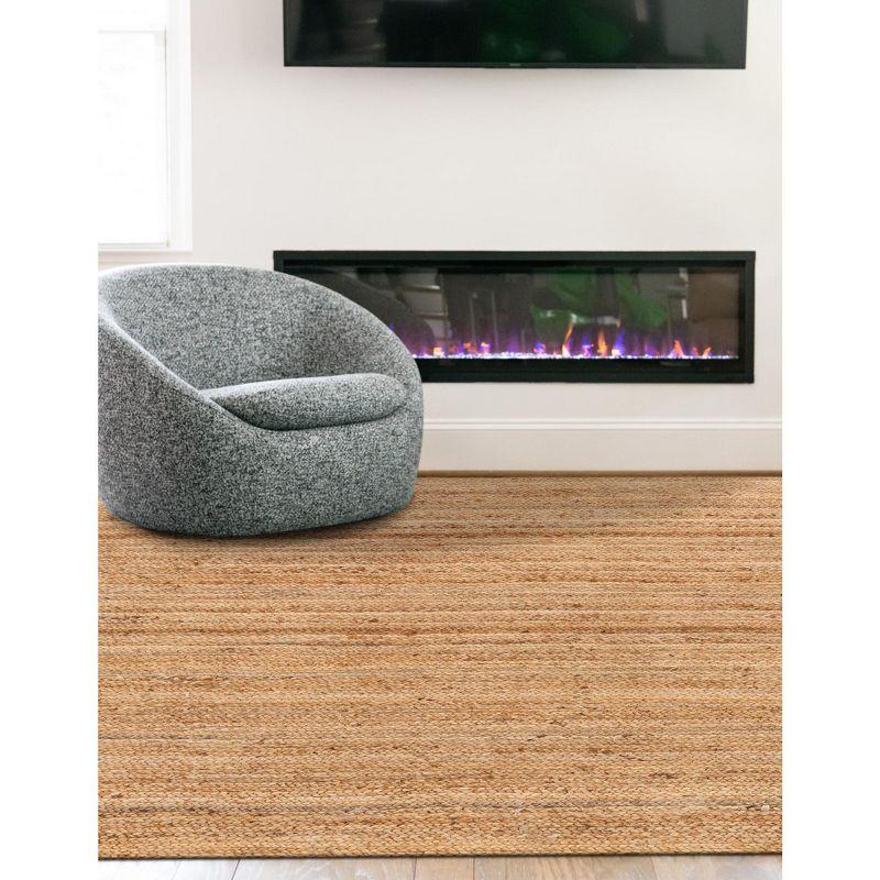 Unique Loom Braided Jute Luxe Collection Area Rug (2'  x 3' 1" Rectangle Natural)