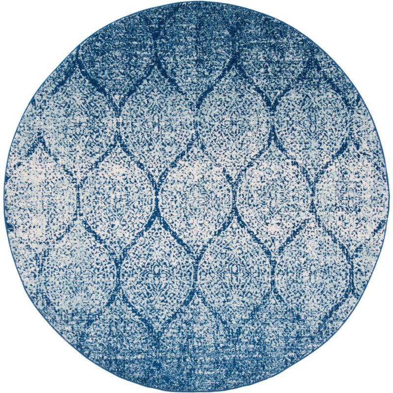 Madison MAD604 Power Loomed Indoor Area Rug - Navy/Blue - 6'7" Round - Safavieh