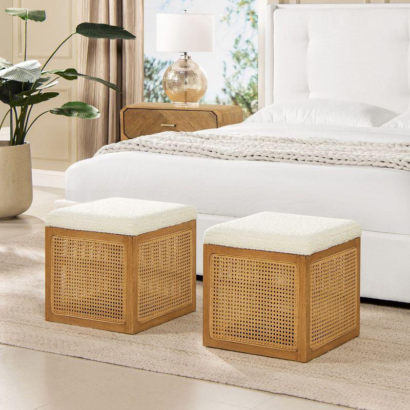 Jennifer Taylor Home Nina 18" Cane Webbing Cube Ottoman