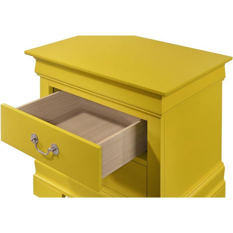 Louis Philippe Yellow 2-Drawer Solid and Manufactured Wood Nightstand