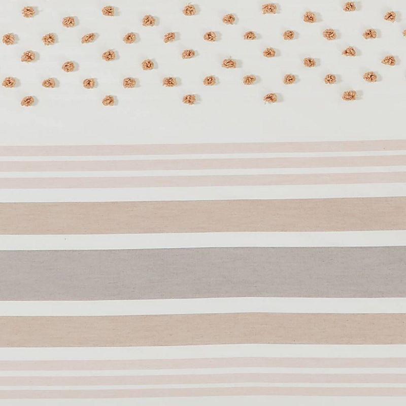 3pc King Mia Tufted Texture Neutral Duvet Cover Set Tan - Brooklyn Loom: 300 Thread Count, Polyester, Button Closure