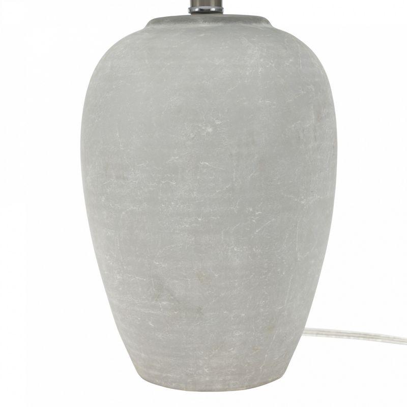 23" Grey Unglazed Ceramic Urn Table Lamp - Nourison