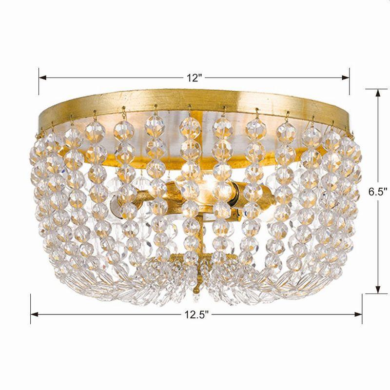 Crystorama Lighting Rylee 3 - Light Flush Mount in  Antique Gold