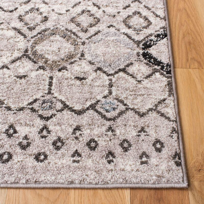 Light Grey & Brown Hand-Knotted Boho Accent Rug - 27" x 4"