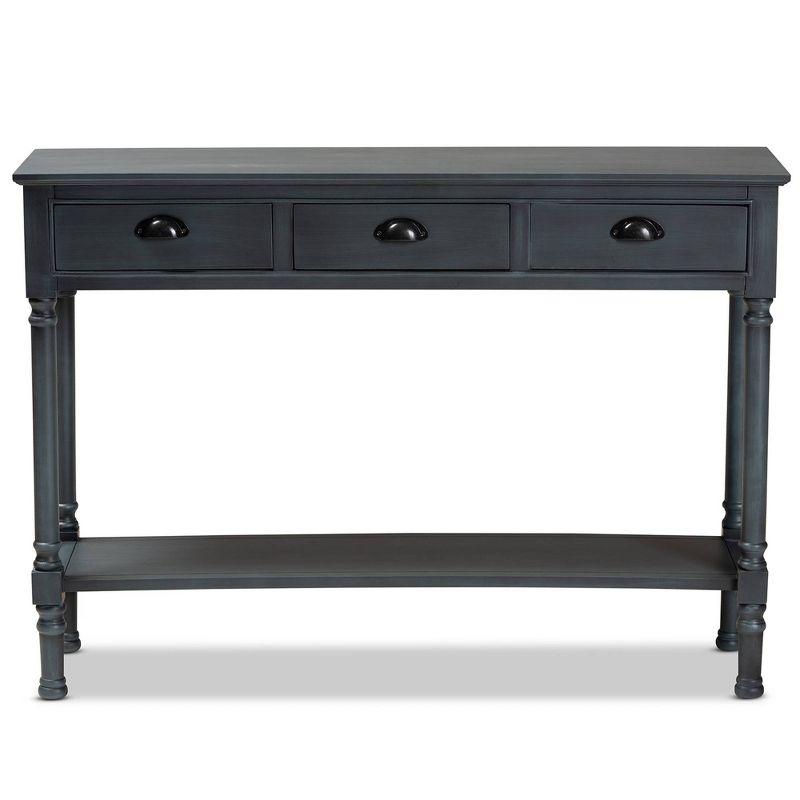 Garvey Grey Wood and Metal 3-Drawer Console Table with Storage