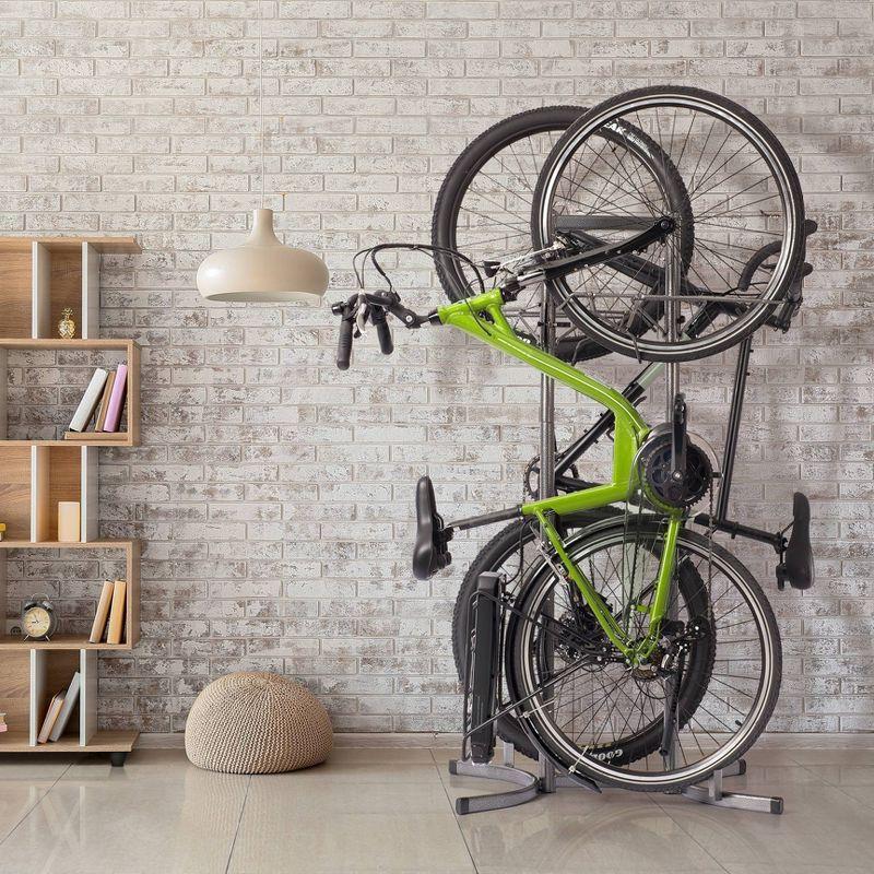 Upright Freestanding 2-Bike Storage Rack