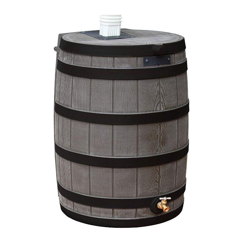 Good Ideas Rain Wizard Whiskey Style Rain Barrel with Overflow and Spigot