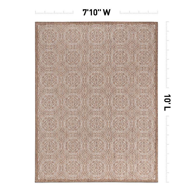 Transitional Brown Floral 8' x 10' Flatwoven Synthetic Area Rug