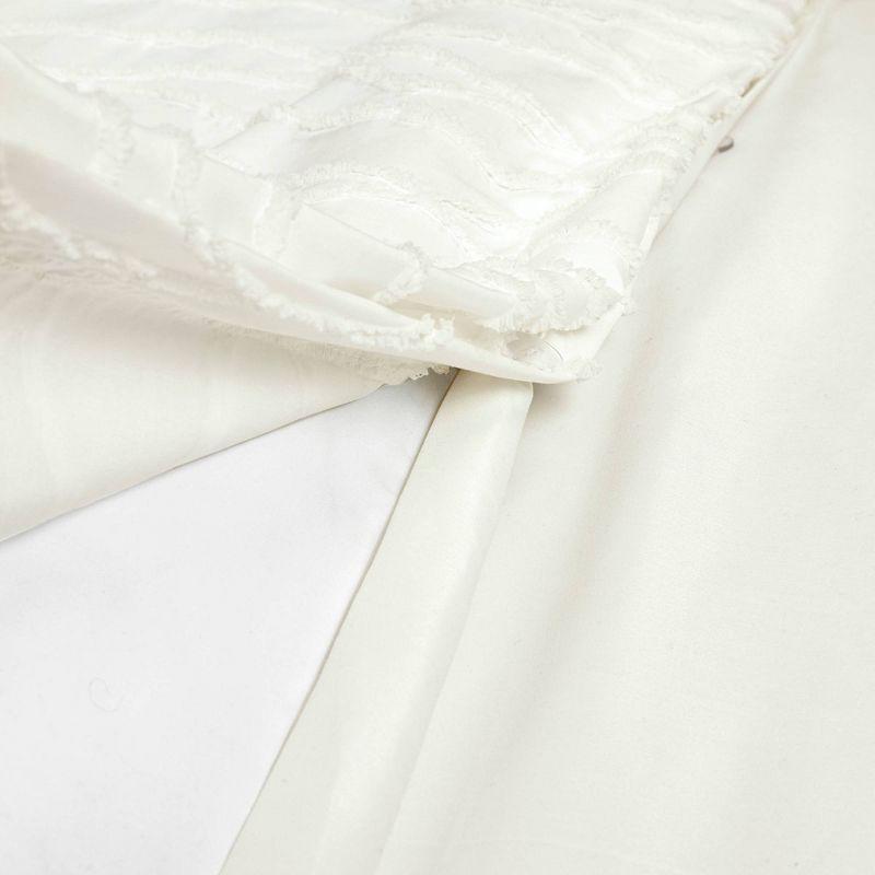 Lush Décor 3pc Jacquard Wave Duvet Cover Set Soft White