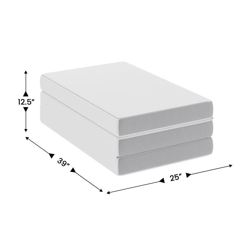 Flash Furniture Cloud Portable Tri-Fold 4" Cooling Memory Foam Twin Mattress in a Box with Removable Washable Cover