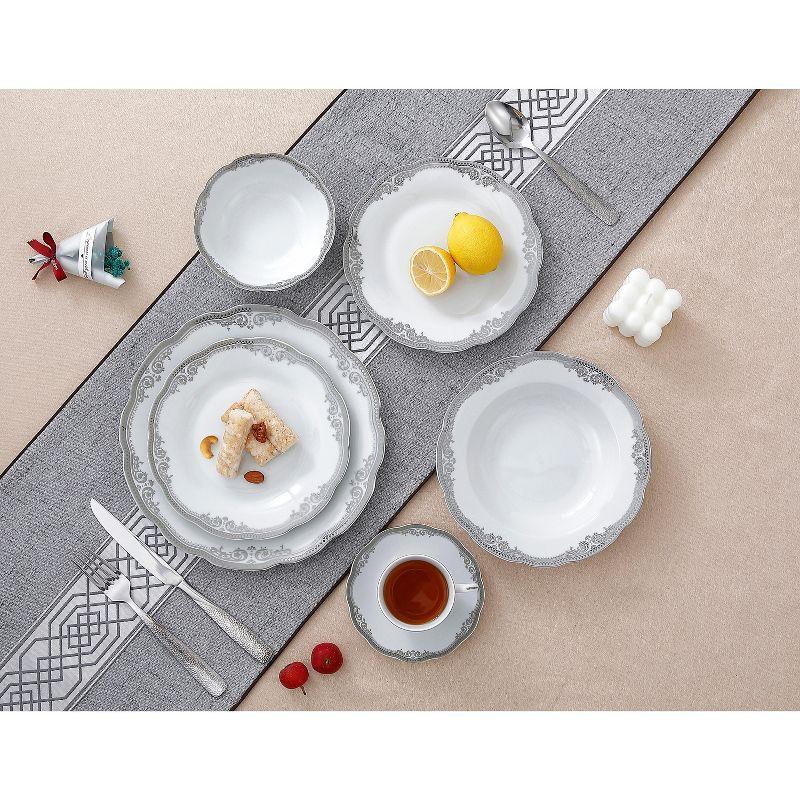 Lorren Home Trends 24 Piece Porcelain China Dinnerware Set - Service for 4