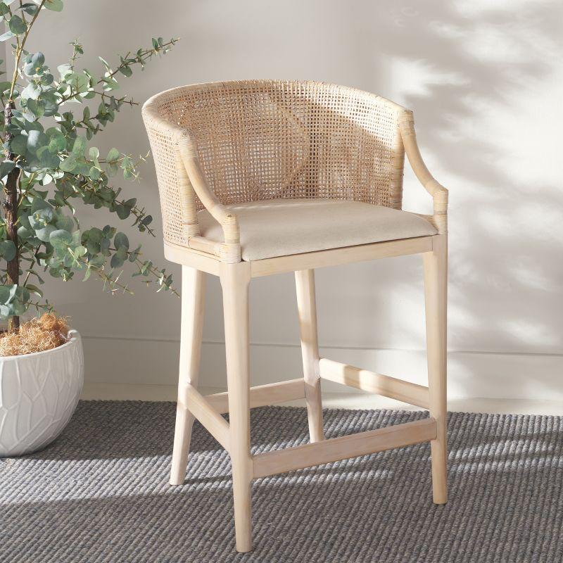 Brando Counter Stool - BST4000 - Natural/White Washed - Safavieh