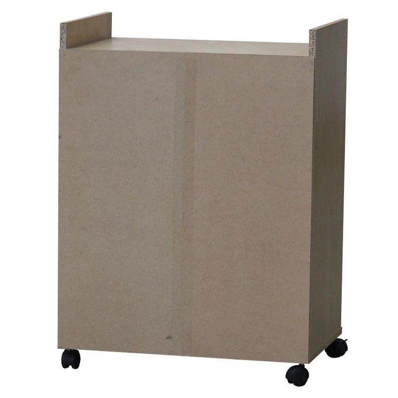 Kings Brand Furniture Northbury 2-Door Microwave Accent Kitchen Cabinet Rolling Cart (Beech)