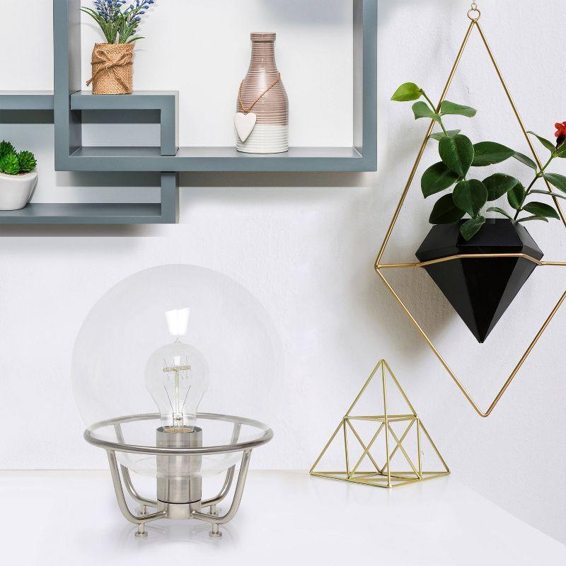 Old World Globe Glass Table Lamp Silver - Lalia Home: Brushed Nickel, No Assembly Required, UL Listed