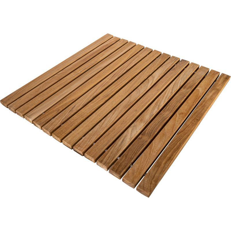 Nordic Teak 19.6" x 19.6" Natural Shower and Bath String Mat - Beige