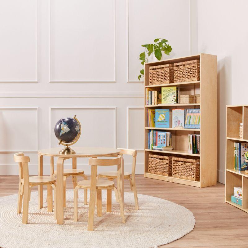 ECR4Kids Classic Bookcase, 60in, Adjustable Bookshelf, Natural