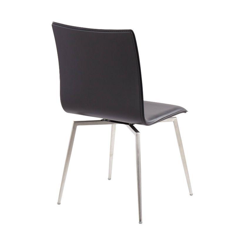 Set of 2 Mason Contemporary Dining Chairs: Swivel Base, Faux Leather, Steel - LumiSource