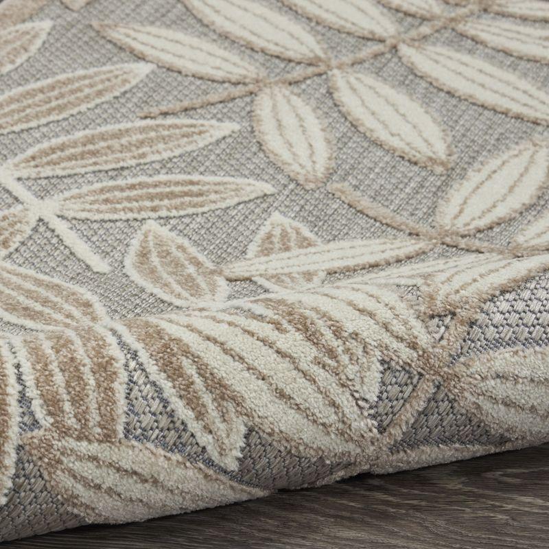 Nourison Aloha Floral Leaf Flatweave High-Low Indoor Outdoor Area Rug Natural 3'6" x 5'6"