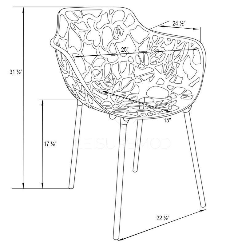 Devon Modern Purple Aluminum Outdoor Dining Armchair with Floral Design