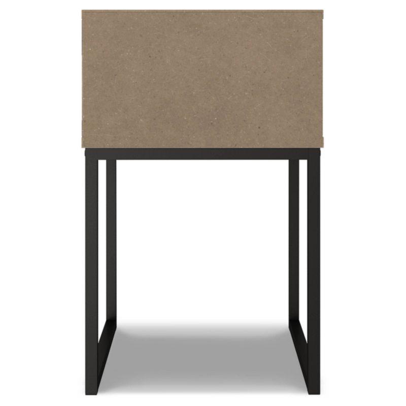 Neilsville Nightstand Black/Gray/Beige - Signature Design by Ashley: Canted Metal Legs, Rustic Finish