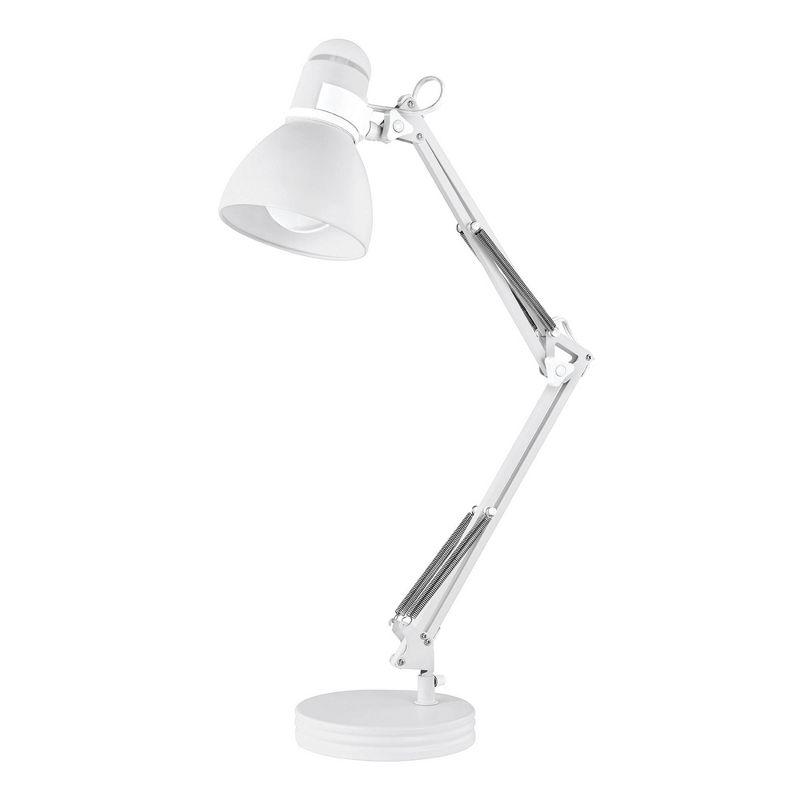 Adjustable 28" Matte White Swing Arm Kids' Desk Lamp