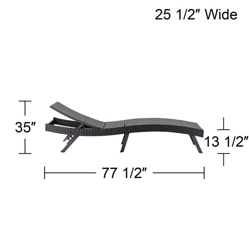 Teal Island Designs Ayanna Black Metal Adjustable Outdoor Lounge Chair