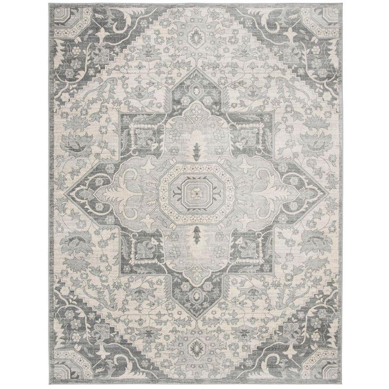 Elegant Brentwood 8' x 10' Gray and Cream Hand-Knotted Area Rug