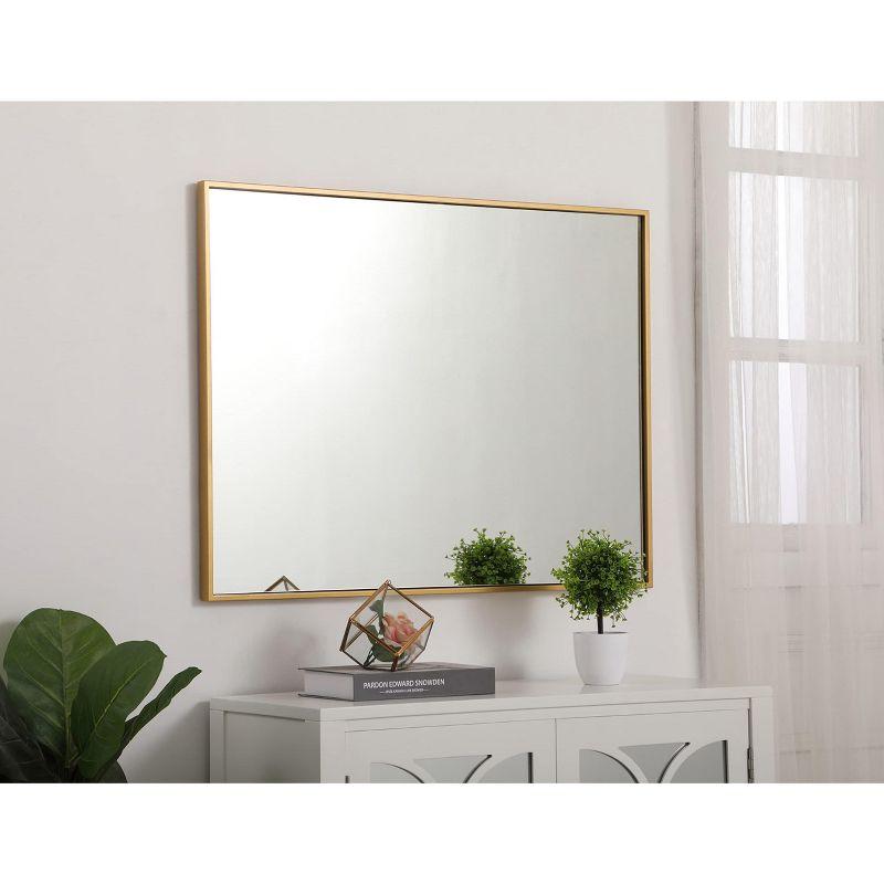 Elegant Lighting Metal frame rectangle mirror 27 inch in Brass