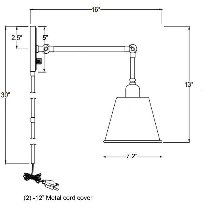 Crystorama Lighting Mitchell 1 - Light Swing Arm Lamp in  Aged Brass