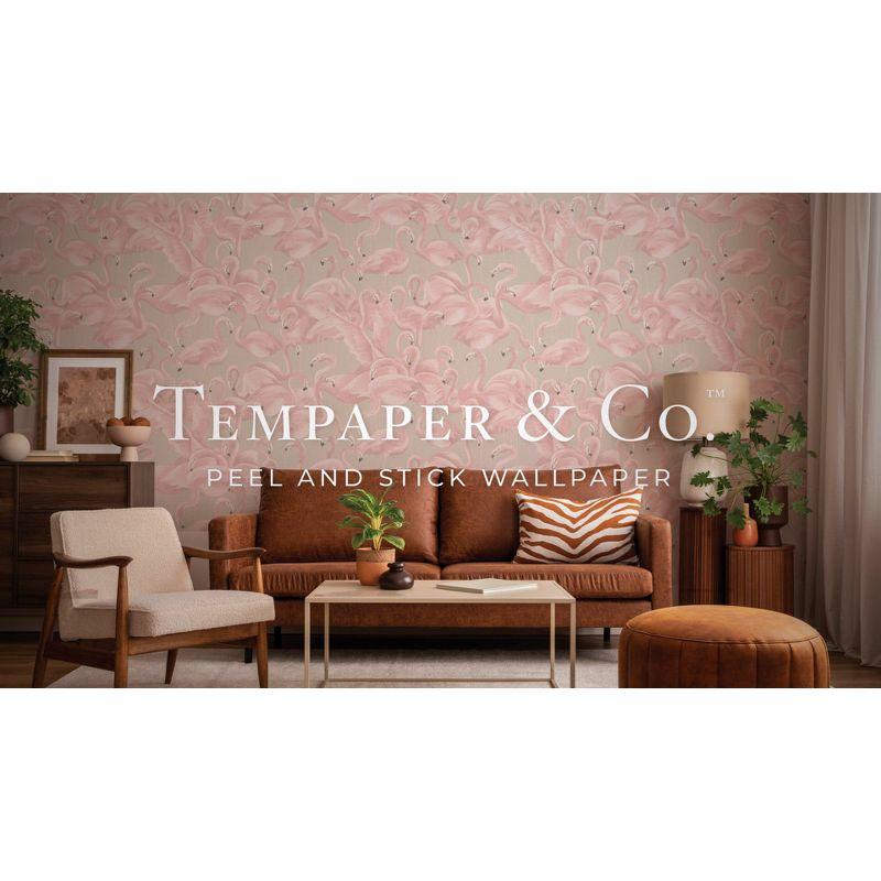 Tempaper & Co.® x She She Flamingo Salinas Removable Peel and Stick Wallpaper, Sea, 28 sq ft: Vinyl, Self-Adhesive, Botanical Pattern