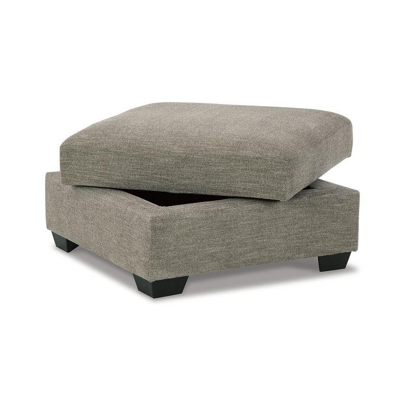 Signature Design by Ashley Creswell Upholstered Ottoman With Storage, Stone Gray