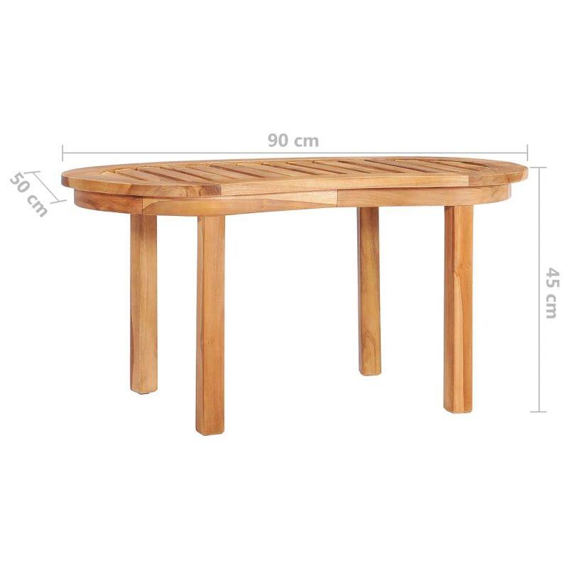 vidaXL Coffee Table, 35.4"x19.7"x17.7", Solid Teak Wood