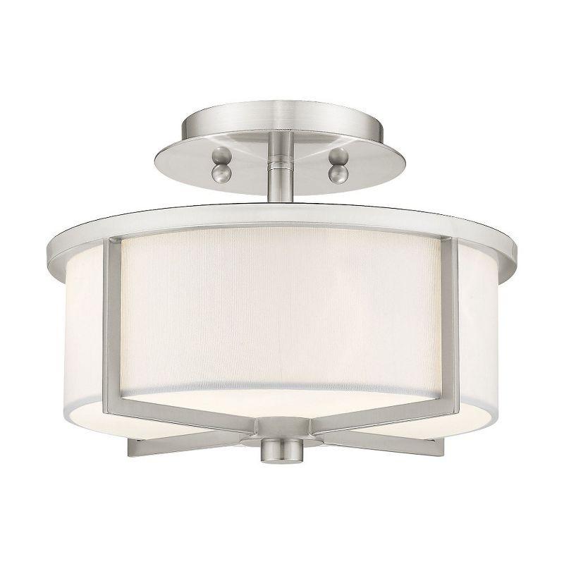 Livex Lighting Wesley 2 - Light Semi-Flush Mount in  Brushed Nickel