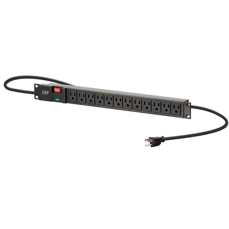 SurgeGuard 12-Outlet 1U Black Rackmount Surge Protector with 6ft Cord