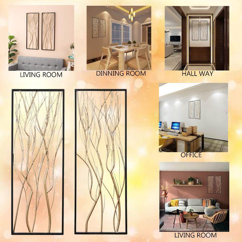 Gold Metal Branch Wall Decor Set