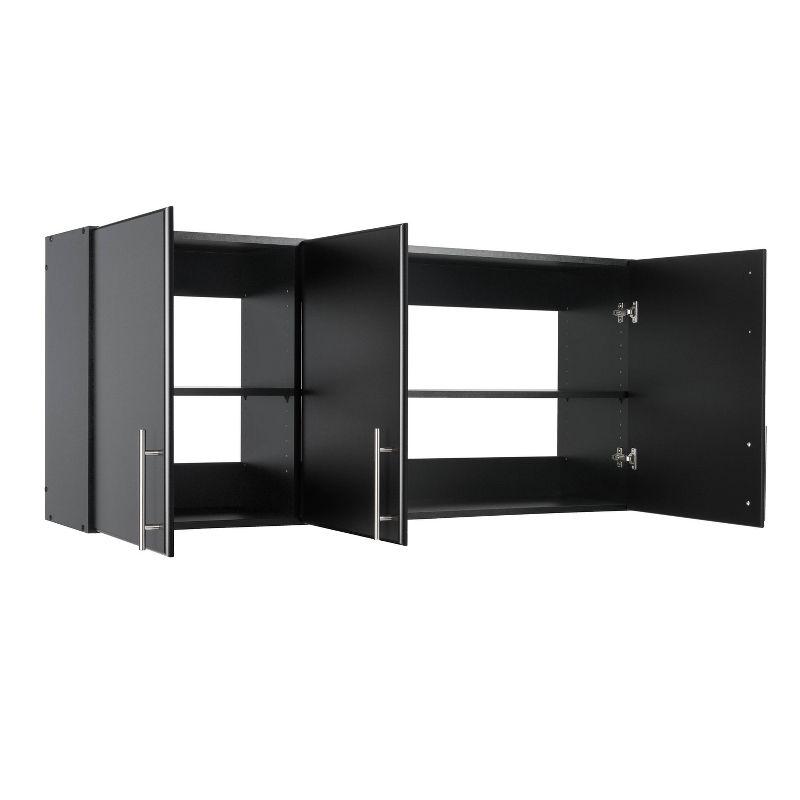 Elite 54" Black Laminated Wall Cabinet with Adjustable Shelving