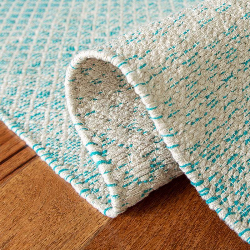Montauk MTK601 Hand Woven Indoor Accent Rug - Turquoise/Ivory - 4'x4' - Safavieh