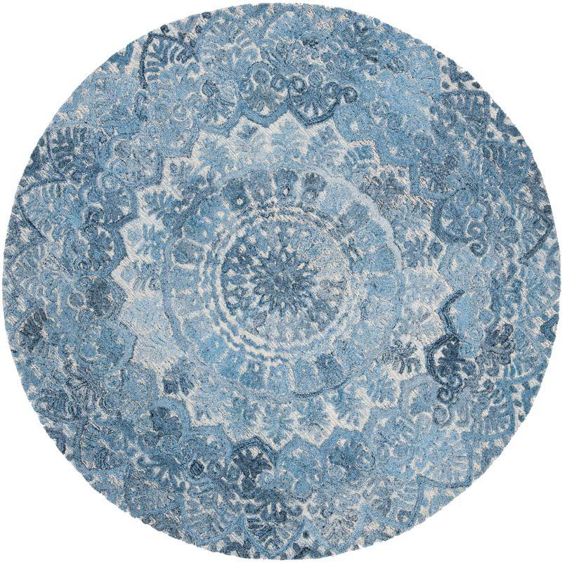 Marquee MRQ110 Hand Tufted Indoor Area Rug - Blue/Ivory - 6' Round - Safavieh
