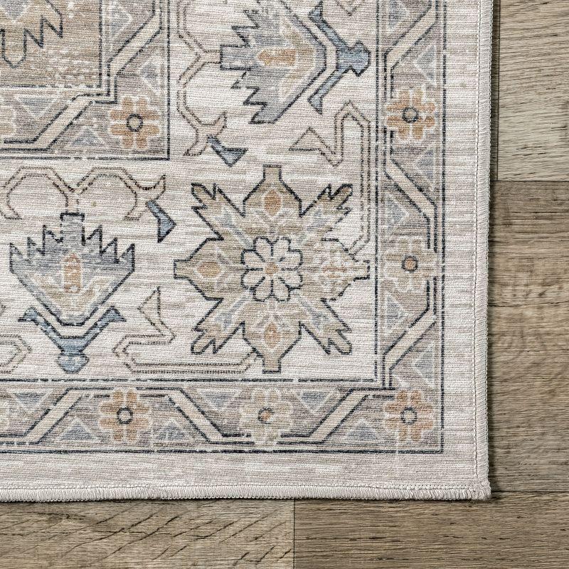 Nuloom Darby Medallion 9x12 Spill Proof Machine Washable Indoor Area Rug for Living Room Bedroom Dining Room, Beige/Ivory