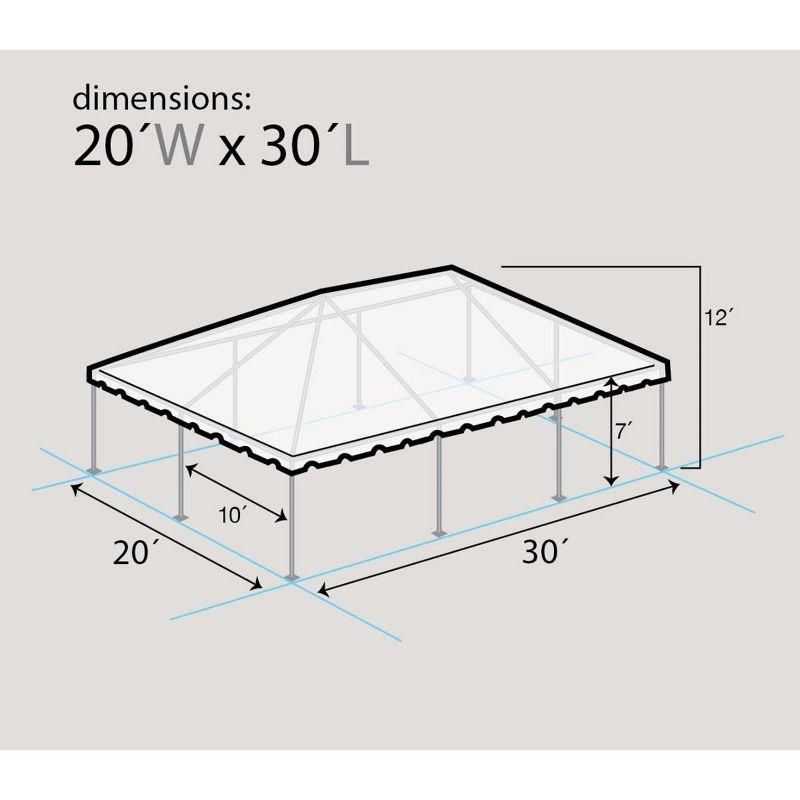 Yellow and White Galvanized Steel Frame Party Tent 20 ft x 30 ft