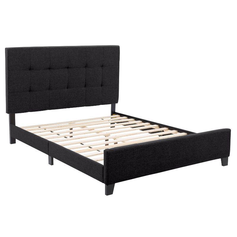 Ellery Queen Upholstered Bed with Tufted Headboard in Black