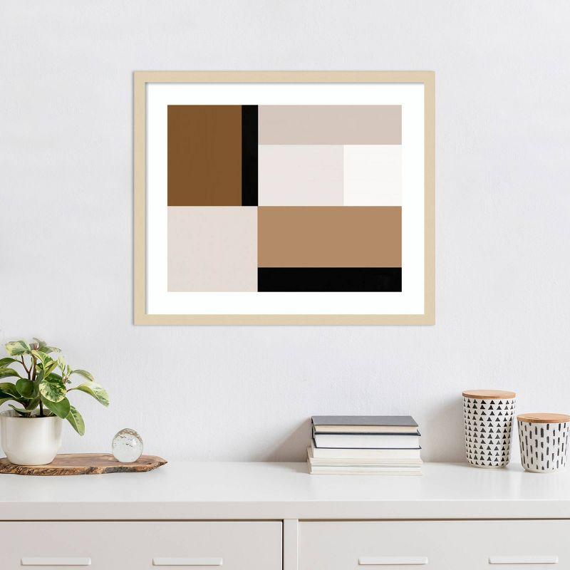 Neutral Centerpoint I Beige and Brown Framed Abstract Print