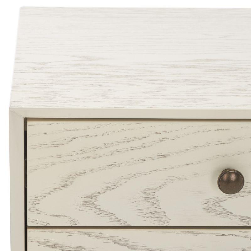 Scully 2 Drawer Nightstand - White Washed/Antique Gold - Safavieh
