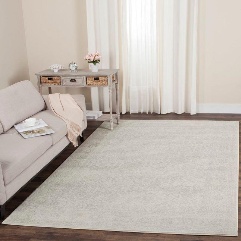 Carnegie CNG691 Power Loomed Area Rug - Cream/Light Grey - 5'1"x7'6" - Safavieh.