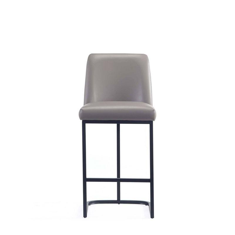 Manhattan Comfort Set of 3 Serena Counter Height Barstools Gray: Upholstered, Metal Frame, Modern Design