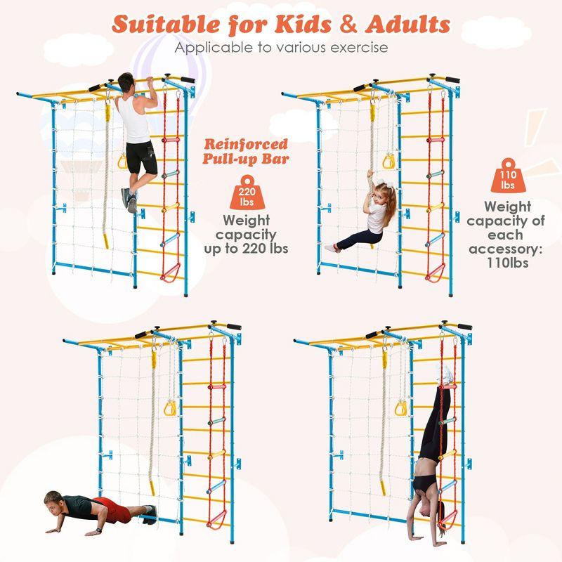 Costway 7 in 1 Kids Indoor Gym Playground Swedish Wall Ladder Children Home Climbing Gym