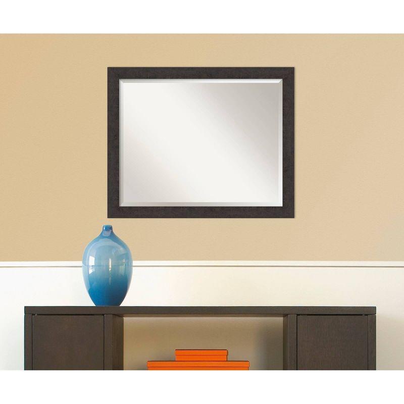 Espresso Wood Framed Rectangular Bathroom Vanity Mirror